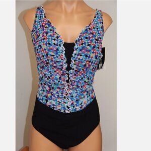NWT Profile Swimsuit One piece Plus Sz 16W Multi